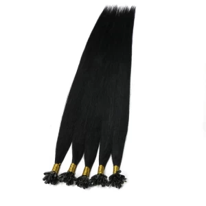 An tSín Silky Straight Nail Tip Hair Extension 100% Virgin Brazilian Human Hair Glossy & Shedding Support Wholesale/Retail déantóir