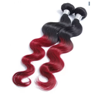 China Silky soft straight human hair Russian  European two tone color weaving manufacturer