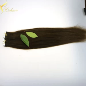 中国 Skin weft hair extension type and silky straight wave tape hair extensions 100% natural hair メーカー