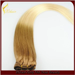 Китай Straight Ombre Remy Human Hair Weft Weave Extensions 100g Natural Black To Grey производителя