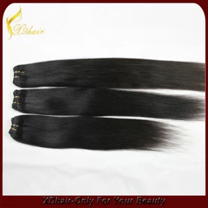 China Straight soft  human hair wave tangle free long lasting  hair extension fabricante
