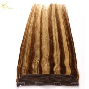 中国 Super quality piano color halo hair extensions ,No damage Fish wire hair extensions メーカー