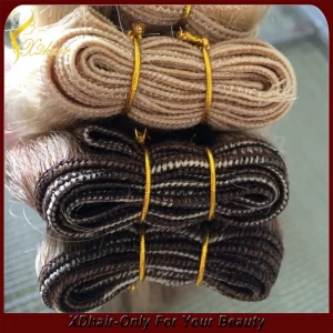 中国 サプライ自然な色ストレート風合い卸売純粋なブラジルレミー処女人間の髪の毛の横糸 メーカー