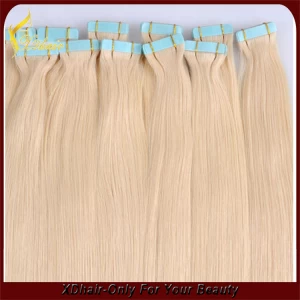 China Tangle free keratin glue 100% European virgin remy hair double drawn American blue glue tape hair extension manufacturer