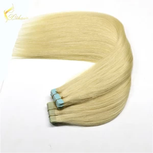 Cina Top Quality Light Blonde Tape Human Hair Extensions Non Remy Double Drawn Hair 8A Grade Brazilian Tape Hair produttore