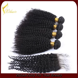 中国 Top grade fast shipping 100% Indian remy human hair weft bulk curly double weft hair weave メーカー