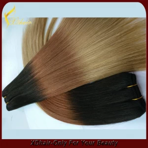 中国 Top grade human hair extension dip dye weft 100g/pc 制造商