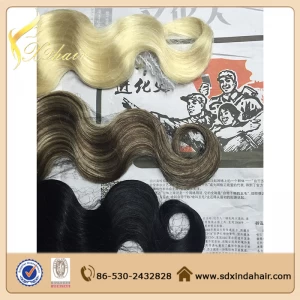 China Top quality Grade AAAAA double drawn clip in hair extension fabricante