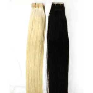 中国 Top quality blond human hair extension blck hair indian pu tape new products 制造商