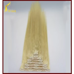 中国 Top quality cheape price 100% human hair full head straight clip in remy hair extensions 制造商