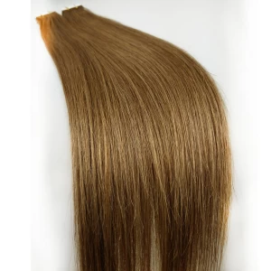 An tSín Top quality human hair skin weft 2.5g per piece skin weft brown color hair déantóir