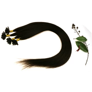 中国 Top quality kertain Dark Color brazilian Remy stick tip hair extension メーカー