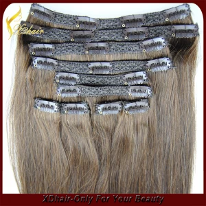 China Top quality most popular wholesale price virgin clip in remy hair extensions manufacturer