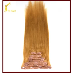 中国 Top quality real human hair full set remy clip in extensions 500 gram メーカー