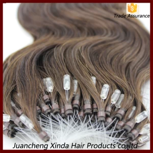 中国 Trade assurance supplier cheap tangle and shedding free 1g s 100g sets human silky soft european micro ring loop hair extension 制造商