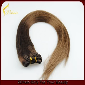 China Two Tone Ombre Hair Extension Clip in Grade 7a Virgin Hair Extension Hersteller