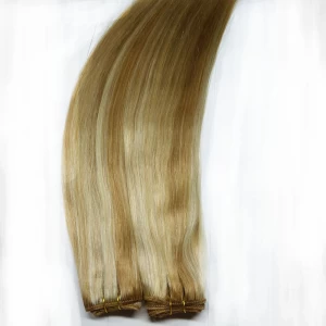 中国 Two color mixed human hair weft high quality hair weaving 制造商