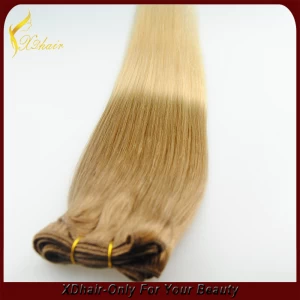 중국 두 톤 / 옹 브르는 인간의 머리카락 확장 virgn 레미 씨실 머리 제조업체