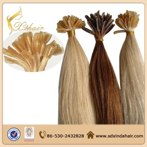 porcelana U tip hair extensions 0.8g 100% Human Hair Virgin Remy Hair Wholesale Cheap Price High Quality Manufacture Supplier fabricante