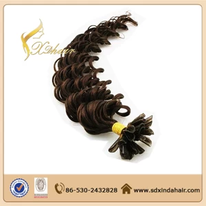 中国 U tip human hair extensions 0.8g strand remy human hair 100% human hair virgin brazilian hair Cheap Price メーカー