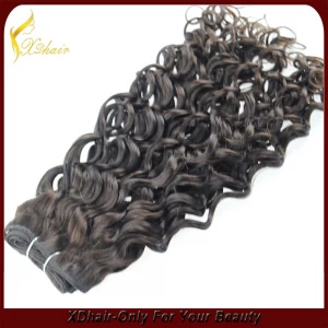 China Unprocess human hair extension wavy hair weft machine made weft fabricante