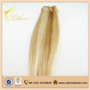 中国 Unprocessed brazilian silky straight remy human hair weft メーカー