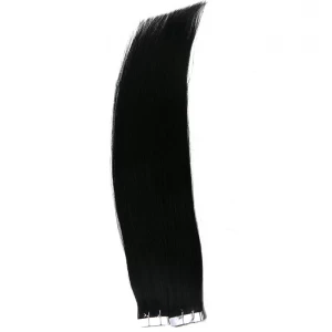 Chine Unprocessed human ahir remy tape natural black hair for women fabricant