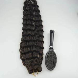 中国 Unprocessed human hair deep wave curl extension 100g per pack 制造商