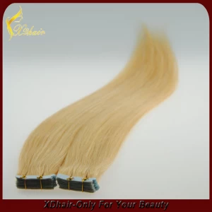 中国 Unprocessed virgin natural color skin weft hair extension, pu skin weft 制造商