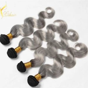 China Unprocessed virgin remy hair weave colored two tone 100% human hair extension wholesale pieces fabricante