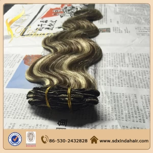 China Unprocessed wholesale cheapest human clip in hair manufacturer