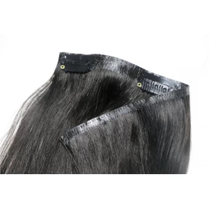 An tSín Virgin Brazilian Human Hair Clip in Hair Extensions Ombre Colored dark color 1# déantóir