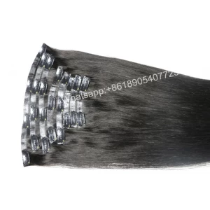 China Virgin Russian hair wholesale accept PayPal,7a 8a grade color 1b 100g Russian hair clip in hair extension fabrikant