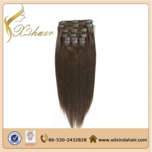 China Virgin hair wholesale notangle no shedding clip in human hair extension manufacturer