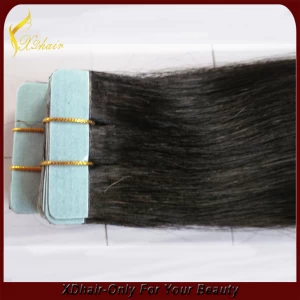 中国 Virgin remy top quality pu skin weft hair extension in bulk price 制造商