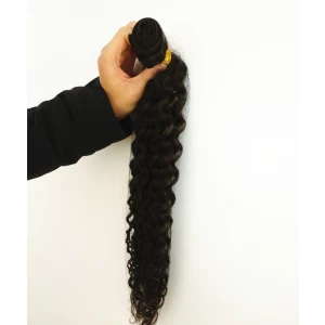 Chine Wavy hair weaving curl human hair indian hair machine weft fabricant