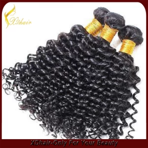 China Wavy human hair extension machine weft curl hair 100g/pc natural color manufacturer