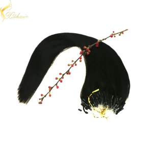 An tSín Wholesale 100% unprocessed virgin brazilian fusion keratin micro loop hair extensions italian yaki hair déantóir