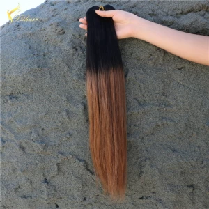 China Wholesale 8A grade virgin european hair ombre color #1b T #6 straight human hair machine weft fabricante