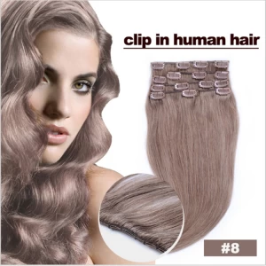 An tSín Wholesale Alibaba Remy Virgin Hair clip in virgin indian human hair extensions whole déantóir