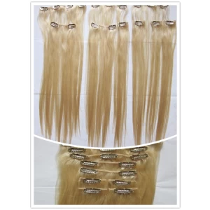 中国 Wholesale Cheap Price Clip in Hair Extension Synthetic Heat Resistant Fiber 16 Clips Hair Accessories Fashional Hair Top Quality メーカー
