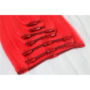 China Wholesale Cheapest 100% Human Hair Clip On Hair Extensions 9 pcs fabricante