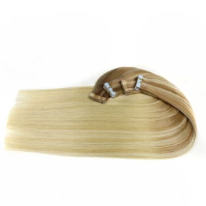 China Wholesale High Quality #60 Thin Skin Weft 40pcs Vietnamese Remy Human Hair Tape Hair Extension fabricante