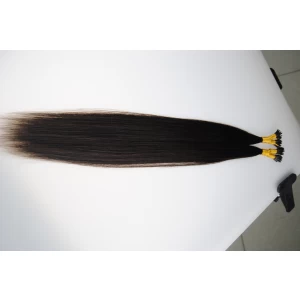 中国 Wholesale High Quality Silky Straight 100% Indian Hair Italian Keratin I-Tip Hair Extensions For Black Women 制造商