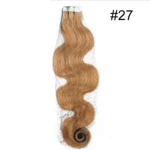China Wholesale body wave 100% virgin Mongolian hair tape human hair extensions fabricante