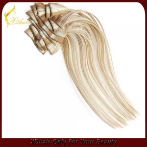 China Wholesale brazilian human hair Piano colore clip in hair extensions manufacturer