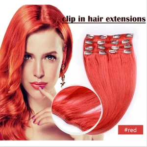中国 Wholesale double drawn blonde seamless clip in remy human hair extensions for white women 制造商