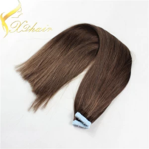 中国 Wholesale double drawn high quality brazilian straight stick tape hair extension 制造商