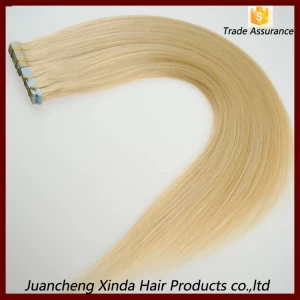 China Wholesale double drawn high quality indian remy tape hair extensions manufacturer