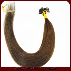 Китай Wholesale fusion High quality no tangle double drawn 1g ombre i tip hair extension for cheap производителя